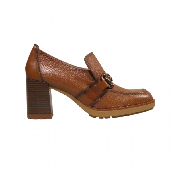 MICHELLE HEELED MOCCASIN TABAC  Γοβες Ψηλες