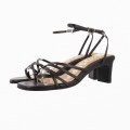 GIOSEPPO BLACK HEELED SANDALS WITH THIN STRAPS FOR WOMAN DELMAR